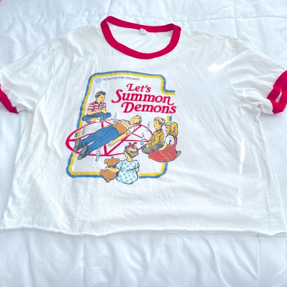 Anvil White and Red Kids Graphic Tee